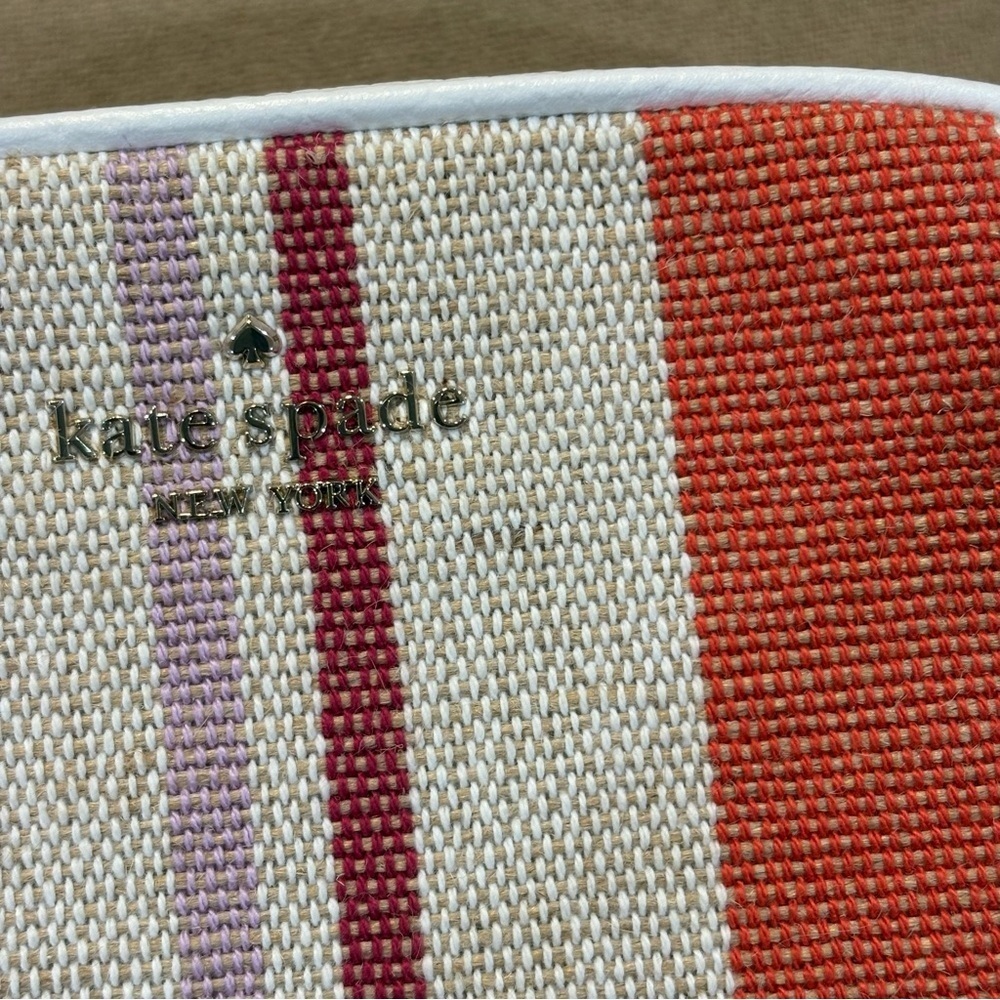 Kate Spade Kourtney Stripe Camera Bag Crossbody Canvas/Pebbled Leather Trim - Picture 12 of 13